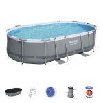 Kit piscine hors sol tubulaire bestway - power steel? - 488 x 305 x 107 cm - ovale (livrée avec une échelle ... Kit piscine hors sol tubulaire bestway - power steel? - 488 x 305 x 107 cm - ovale (livrée avec une échelle ...