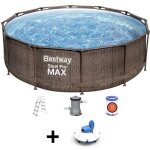 Kit piscine hors sol tubulaire bestway steel pro max? - 366 x 100 cm - ronde + robot aspirateur guppy ...