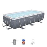 Kit piscine hors sol tubulaire bestway - steel pro max - 404 x 201 x 100 cm - rectangulaire (filtre � ...