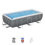 Kit piscine hors sol tubulaire bestway - steel pro max? - 404 x 201 x 100 cm - rectangulaire (filtre ...