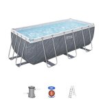 Kit piscine hors sol tubulaire bestway - steel pro max - 412 x 201 x 122 cm - rectangulaire (filtre � ...