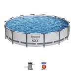Kit piscine hors sol tubulaire bestway - steel pro max - 427 x 84 cm - ronde (filtre  cartouche 1 cartouche) ...