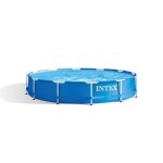 Kit piscine hors sol tubulaire intex - metal frame - 366 x 76 cm - ronde (livre avec pompe et cartouche) ...