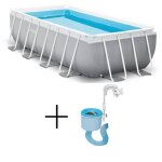 Kit piscine hors sol tubulaire intex - pris frame - 488 x 244 x 107 cm - rectangulaire (b�che tapis de ...