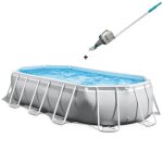 Kit piscine hors sol tubulaire intex - pris frame - 503 x 274 x 122 cm - ovale - 26796np + nettoyeur ...