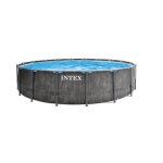 Kit piscine hors sol tubulaire intex - pris frame - 549 x 122 cm - ronde (pompe bche tapis de sol et ...