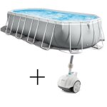 Kit piscine hors sol tubulaire intex - pris frame - 610 x 305 x 122 cm - ovale (pompe b�che) + robot ...