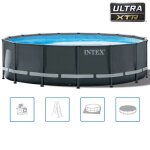 Kit piscine hors sol tubulaire intex - ultra xtr - 488 x 122 cm - ronde (filtre  sable bche tapis de ...