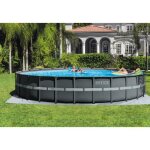 Kit piscine hors sol tubulaire intex - ultra xtr - 732 x 132 cm - ronde (filtre  sable bche tapis de ...
