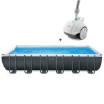 Kit piscine hors sol tubulaire intex - ultra xtr - 732 x 366 x 132 cm - rectangulaire - 26364gn + robot ...