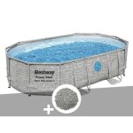 Kit piscine tubulaire ovale bestway power steel swimvista avec hublots 488 x 305 x 107 m + 10 kg de z�olite ...