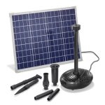 Kit pompe solaire bassin - esotec - super fountain 2500l - 50w - pompe immerge - 2500l / h - 50w