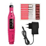 Kit ponceuse � ongles professionnel 20000rpm lime ongles manucure nail gel polish art outil - rouge