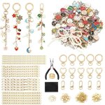 Kit fabrication porte - cl�s 316 pi�ces 117 charms cha�nes inox pince bijoux kit diy loisirs cr�atifs ...