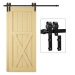 Kit porte coulissante de grange - 2m - porte double de 100 cm de large �paisseur 35 - 40 mm charge 150 ...