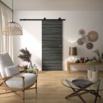 Kit porte coulissante - optimum - milano2 + raap no - h 204 x 83 x 3, 6 cm, acier, coloris noir, installation ... Kit porte coulissante - optimum - milano2 + raap no - h 204 x 83 x 3, 6 cm, acier, coloris noir, installation ...