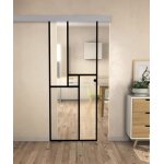 Kit porte coulissante en verre + rail aluminium coffrage - minimo - h. 2005 x l. 725 - fabrication française ... Kit porte coulissante en verre + rail aluminium coffrage - minimo - h. 2005 x l. 725 - fabrication française ...