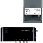 Kit pramplificateur hd - line 4 / 1 tv + alimentation pour antenne terrestre tnt