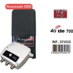 Kit pramplificateur uhf tnt - elap - rglable - gain 35 db - 3 sorties tv - filtre 4g lte 700 mhz