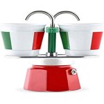 Kit de pr�paration de caf� - bialetti - mini italia - 2 tasses - bicolore - id�al pour le th� et caf� ...