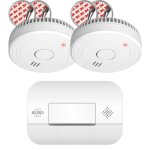 Elro ff1840 kit de protection incendie - 2x dtecteurs de fume  montage magntique - 5 piles - & dtecteur ...