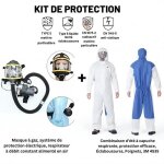 Kit de protection : masque à gaz intégral de protection électrique respirateur à débit constant + combinaison ... Kit de protection : masque à gaz intégral de protection électrique respirateur à débit constant + combinaison ...