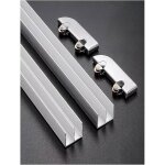 Kit de quincaillerie pour porte coulissante en verre ? rail en alm double canal en u de 5 mm d�paisseur ...