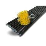 Kit de ramonage conduits gainés brosse hérisson rond synthétique diamètre 125 mm 9 cannes noires Ø17mm ... Kit de ramonage conduits gainés brosse hérisson rond synthétique diamètre 125 mm 9 cannes noires Ø17mm ...