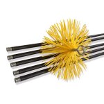 Kit de ramonage conduits gains brosse hrisson synthtique diamtre 180 mm 7 mtres en 5 cannes de 140 ...