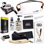 Kit de rasage - barber tools - rasoir droit coupe - choux - 40 doubles lames - gel de rasage - baume ...