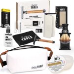 Kit de rasage - non spcifi - rasoir de scurit - 40 doubles lames - blaireau - savon de rasage 150ml ...