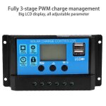 Kit regulateur contrôleur de charge solaire automatique pwm chargeur de batterie solaire(30a) Kit regulateur contrôleur de charge solaire automatique pwm chargeur de batterie solaire(30a)