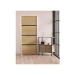 Kit renoporte pr� encoll� bois fsc mixte 85 x 52 cm ch�ne et profil�s noirs habillage de porte