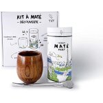 Kit rituel mat bio - yvy mat - calebasse en bois bombilla et 1 bote mat vrac 100g - ide cadeau