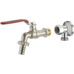 Kit robinet ext�rieur laiton nickel� + applique murale ecrou tournant 1 / 2 �15 - noyon et thiebault