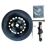 Kit roue de secours (galette) 16 renault clio avec cric cle et housse 59x13cm