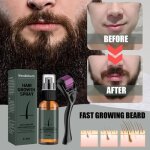 Kit de rouleau de croissance de barbe pour hommes 30ml essence nourrissante rehausseur spray dhuile pour ...