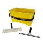 Kit : seau vitrier + raclette 25 cm + mouilleur 25 cm