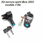 Kit serrure pour scooter mbk 50 spirit 2003 neiman 3 fils serrure de selle 2 cl�