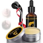 Kit soin barbe - swapy - huile hydratante - baume nourrissant - rouleau � barbe - pour tous types de ...