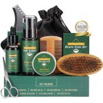 Kit soins hommes complet avec huile cr�mes brosse � barbe et ciseauxcoffret cadeau entretien barbe �l�gant ...