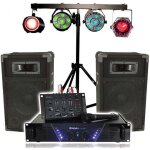 Kit de sonorisation ibiza dj - 300 complet avec 2 enceintes amplificateur table de mixage portique lumires ...