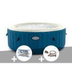 Kit spa gonflable intex purespa blue one rond bulles 2 / 4 places + 6 filtres + kit dentretien