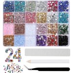Kit de strass pour ongles - edilix - 3500 pi�ces - 24 couleurs - 3mm / 4mm - effet aurora borealis - ...