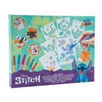 Kit de stylos pulvrisateurs - disney - lilo & stitch - 7 couleurs - 6 pochoirs - pour enfants 4 ans