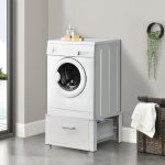 Kit de superposition - en. casa - blanc - 63 x 54 x 31 cm - support de lave - linge avec tiroir Kit de superposition - en. casa - blanc - 63 x 54 x 31 cm - support de lave - linge avec tiroir