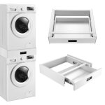 Kit de superposition pour lave - linge sche - linge standard 60 cm avec tiroir blanc