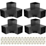 Kit supports de pergola 100mmx100mm support de poteau bois de menuiserie 4 supports d angle � 3 voies ...
