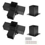 Kit de supports pour pergola - duoku - ssa2e2 - 92x92 mm - acier au carbone - rev�tement poudre noir