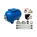 Kit surpresseur eau horizontal 100l - 1 pouces1 / 4 avec pressostat et manom�tre